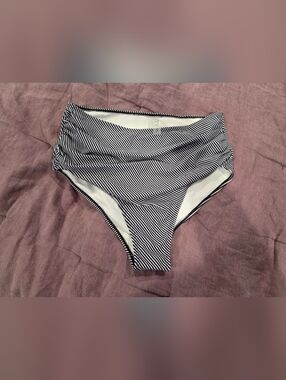 Black & White Striped Bikini Bottoms